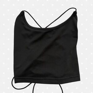 Black Strappy Crop Top